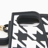 Silicone Houndstooth Phone Case with Strap - Fits iPhone® 6/7/8/SE
