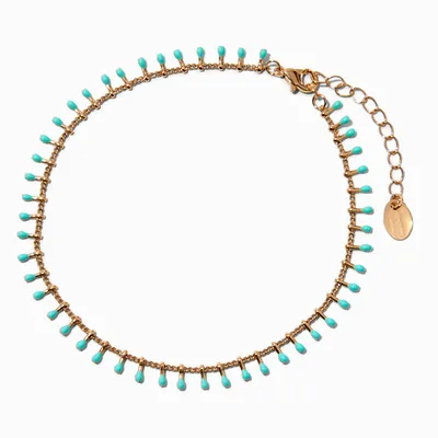 Turquoise Digger Gold Chain Anklet