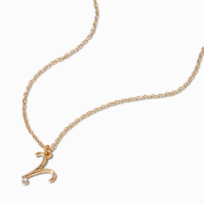 Gold Zodiac Symbol Pendant Necklace - Aries