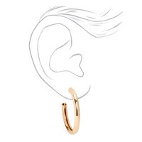 Gold Graduated Tube Hoop Earrings - 3 Pack