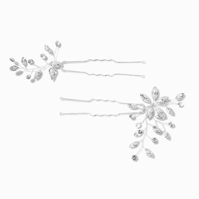 Crystal Spray Floral Hair Pins (2 Pack)