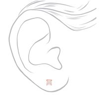 18kt Rose Gold Plated Cubic Zirconia Square Stud Earrings - 5MM