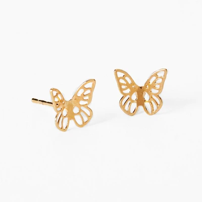 18kt Gold Plated Butterfly Stud Earrings