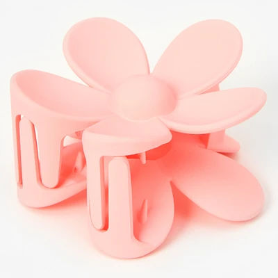 Matte Pink Flower Hair Claw