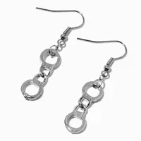 Silver Handcuffs 1" Drop Earrings