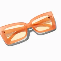 Blue Light Reducing Orange Rectangular Cat Eye Clear Lens Frames