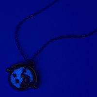 Silver Glow In The Dark Zodiac Spinning Pendant Necklace - Aries