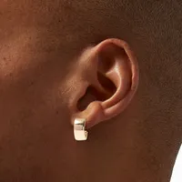 Gold 15MM Wide Clicker Hoop Earrings