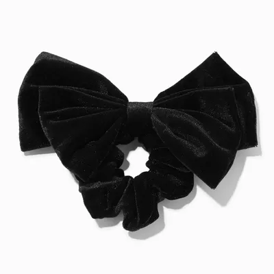 Black Velvet Bow Hair Scrunchie