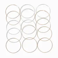 Gold & Silver Bangle Bracelets - 15 Pack