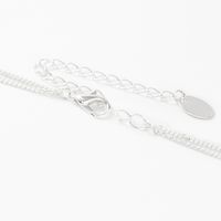 Silver Cut Out Moon & Star Y-Neck Multi Strand Necklace