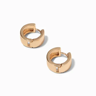 Gold 15MM Wide Clicker Hoop Earrings