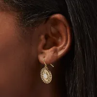 Gold Western Medallion Drop Earrings