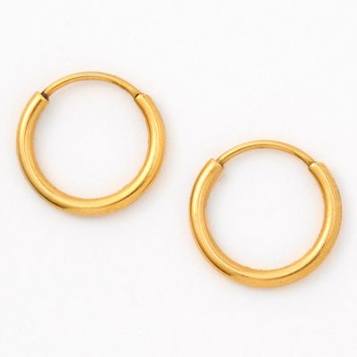 18kt Gold Plated 12MM Hoop Earrings