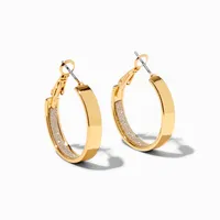 Gold 30MM Inner Glitter Hoop Earrings