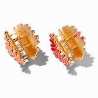 Pink & Orange Daisy Flower Hair Claws - 2 Pack