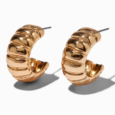 Ridged Gold-tone 20MM Hoop Earrings