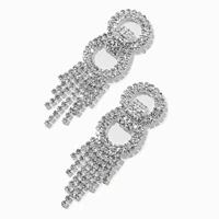 Crystal Figure Eight Waterfall 2.5" Drop Earrings