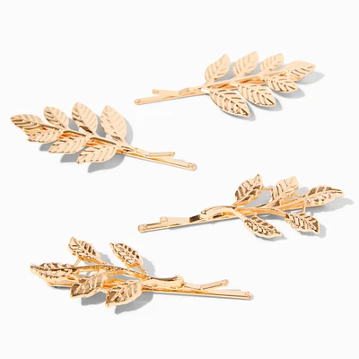 Gold Leaf Hair Pins - 4 Pack