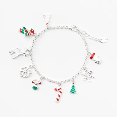 Christmas Silver Charm Bracelet