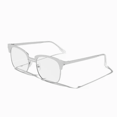 Solar Blue Light Reducing Silver-tone Browline Clear Lens Frames