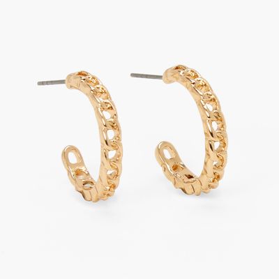Gold 20MM Chain Link Hoop Earrings