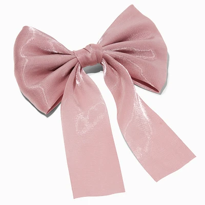 Mauve Sheer Hair Bow Clip