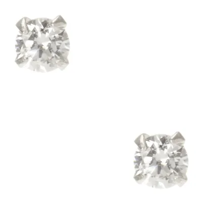 Sterling Silver Cubic Zirconia Stud Earrings - 3MM