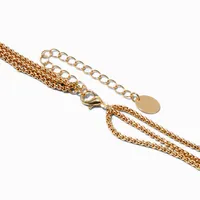 Gold Ball Chain Multi-Strand Necklace