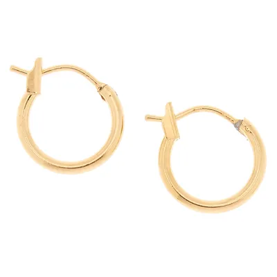 18kt Gold Plated 12mm Hinged Hoop Earrings