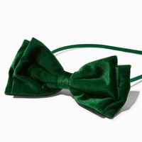 Green Velvet Bow Headband