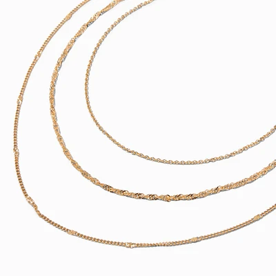 ICING Recycled Jewelry Gold-tone Multi-Strand Woven Chain Necklace