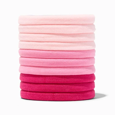 Mixed Pink Rolled Hair Ties - 10 Pack