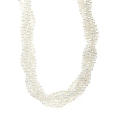 Twisted Ivory Pearl Necklace