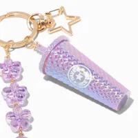 Purple Coffee Tumbler Daisy Star Keychain