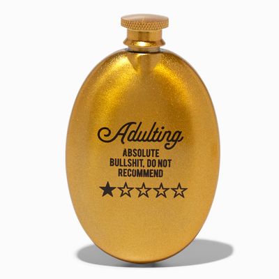 Adulting Gold Oval Flask