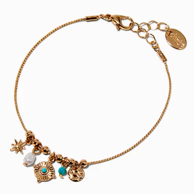 Gold-tone Compass Charm Bracelet