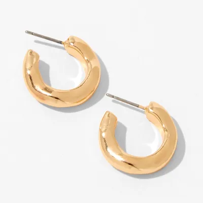 Gold 20MM Molten Hoop Earrings