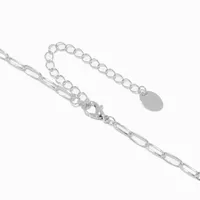 Silver Paper Clip Chain Necklace