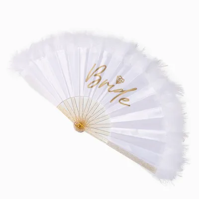 Feathery Bride Large Folding Fan