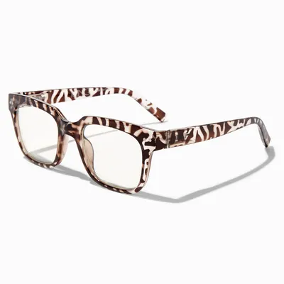 Animal Print Retro Clear Lens Frames