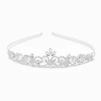 Silver Rhinestone Filigree Tiara