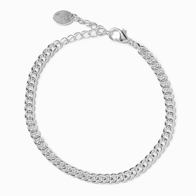 Silver 3MM Curb Chain Link Bracelet