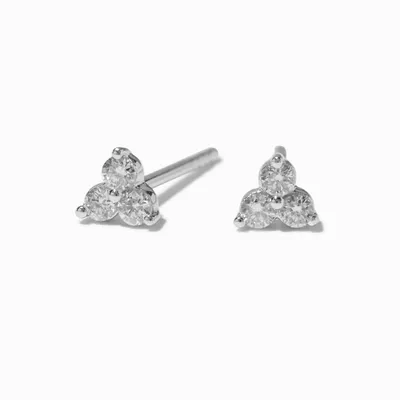 Laboratory Grown Diamond Tripod Sterling Silver Stud Earrings 0.12 ct. tw.