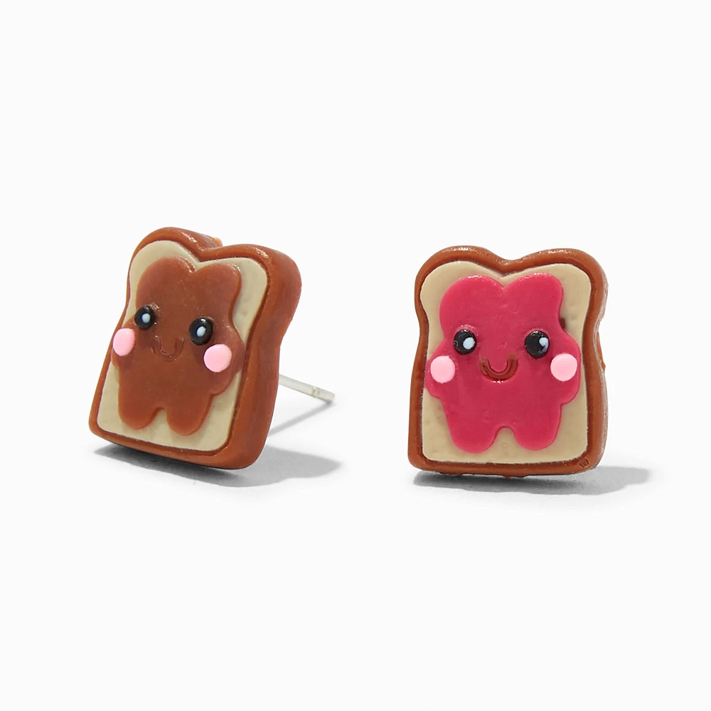 Peanut Butter & Jelly Sandwich Stud Earrings