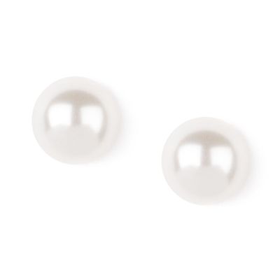 10MM Pearl Stud Earrings - White