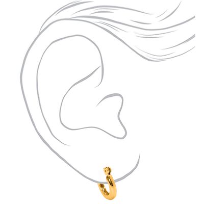 Gold 10MM Tube Hoop Earrings