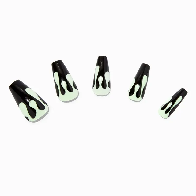 Matte Black Squareletto Vegan Faux Nail Set - 24 Pack