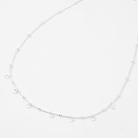 Silver Cubic Zirconia Stone Beaded Choker Necklace