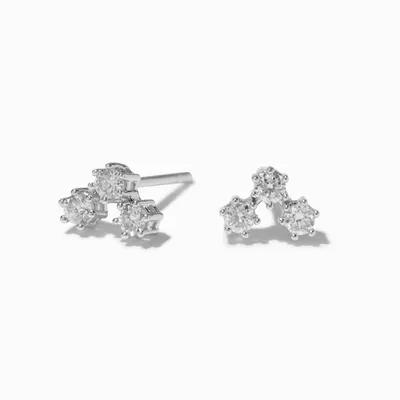 Laboratory Grown Diamond Star Cluster Sterling Silver Stud Earrings 0.17 ct. tw.